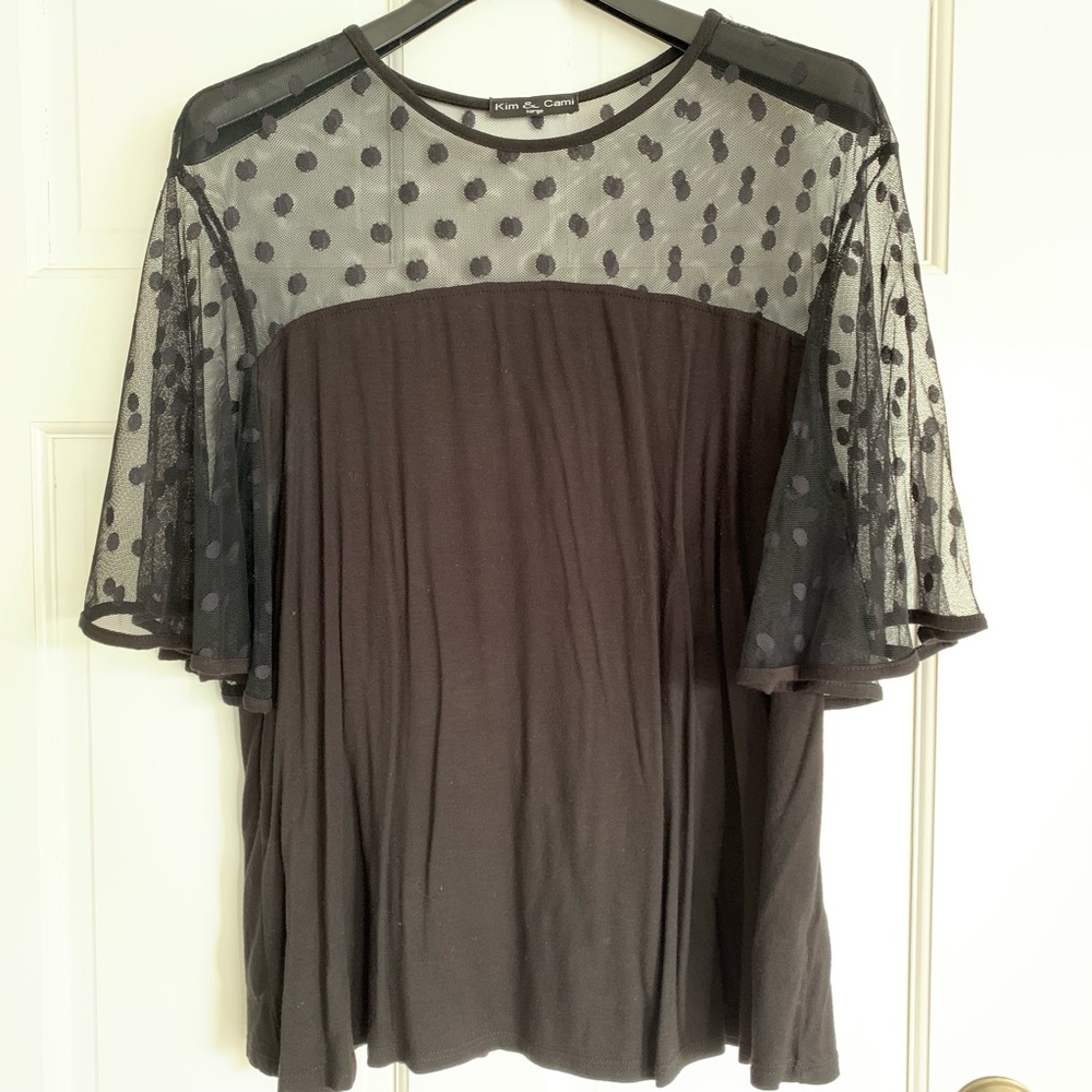 Women’s Sheer Polka Dot Top